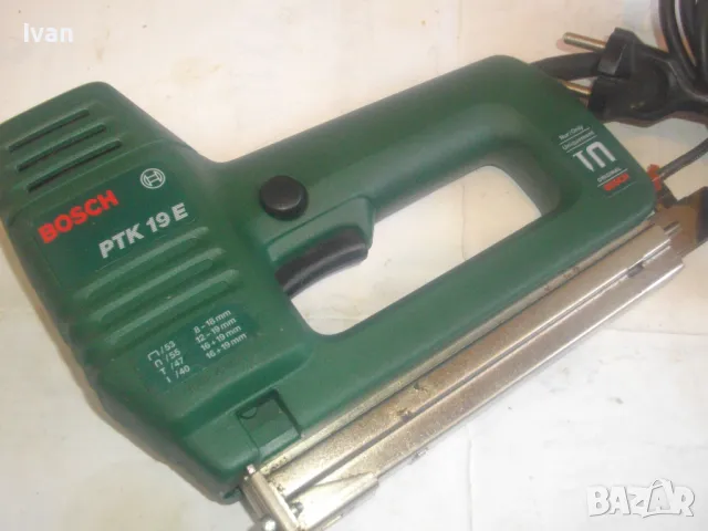 BOSCH PTK19E Made in Germany 2005г. ОРИГИНАЛЕН НЕМСКИ БОШ ЕЛЕКТРИЧЕСКИ ТАКЕР КОМБИНИРАН КАТО НОВ 