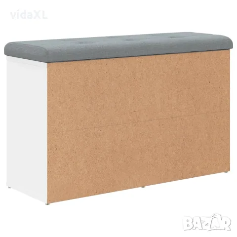vidaXL Пейка за обувки, бяла, 82x32x50 см, инженерно дърво, снимка 5 - Маси - 56148091
