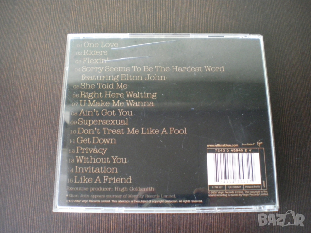 Blue ‎– One Love 2002 CD, Album, снимка 3 - CD дискове - 44783216