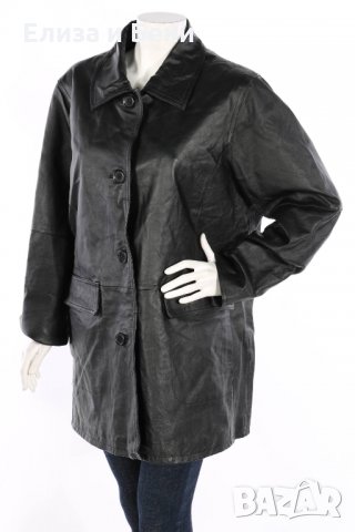 макси кожено яке размер ХХХЛ естествена кожа прав класически модел, с подплата вафлички