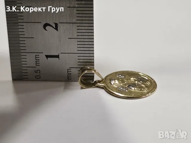 Златен медальон Света Богородица 14К / 1,34 гр., снимка 5 - Колиета, медальони, синджири - 55794702
