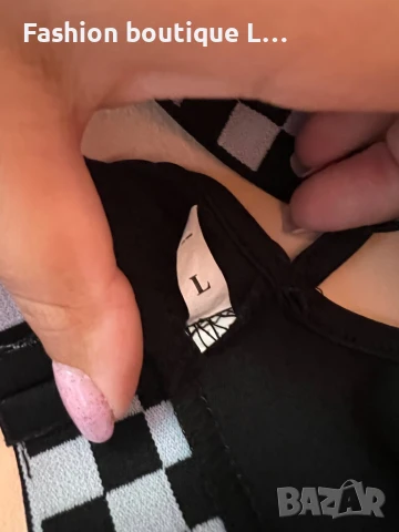 Черно бюстие с бели детайли VANS размер L 🖤, снимка 5 - Бельо - 51194414