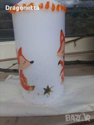 Свещ Лисици, снимка 3 - Декорация за дома - 52178459