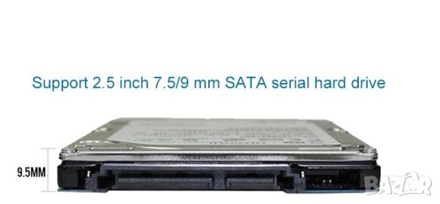 Портативна Външна Кутия за Харддиск 2.5" USB3.0 SATA HDD External Case SSD Box SATAIII Адаптер+Кабел, снимка 16 - Външни хард дискове - 40150379
