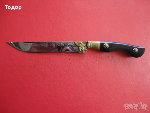 Нож каракулак кулаклия с гравюри рог 3, снимка 3 - Ножове - 48352630