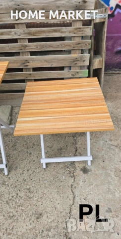 Сгъваема маса за дом, офис и градина Описание:  Маси с елегантен дървесен плот 