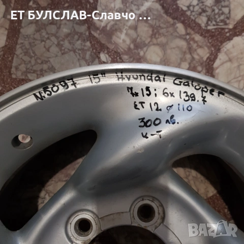 Джанти за Хюндай 15 цола-№5097, снимка 2 - Гуми и джанти - 53384264
