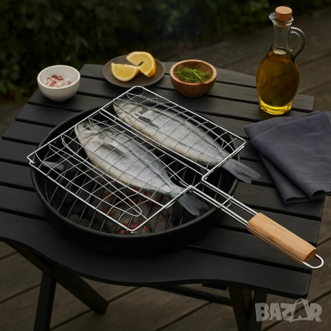 Скара за барбекю за риба Muhler, 27x26.5x50.5cm