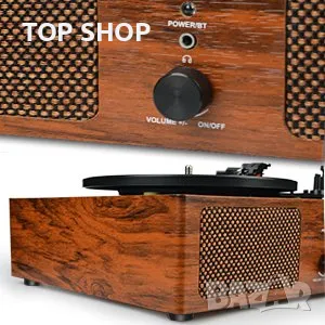 Грамофон с винилови грамофонни плочи1, блуут и запис Udreamer UD001-Y, снимка 4 - Грамофони - 49341358