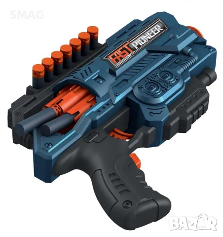 Картечница със синьо-оранжев Терминатор и 36 пенопластови куршума S_1231612, снимка 2 - Други - 48067112