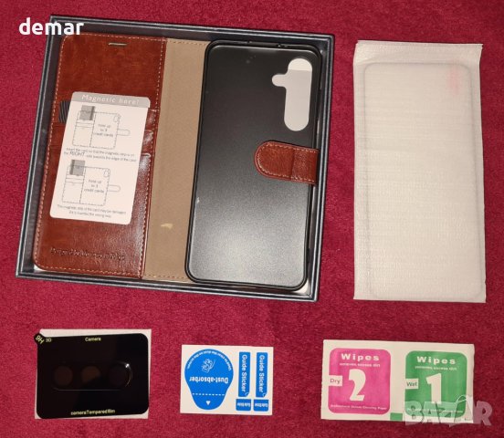 MONASAY Wallet Кожен калъф-портфейл за Samsung Galaxy S24+Plus 5G, 6,7 инча, черен, снимка 7 - Калъфи, кейсове - 44200584