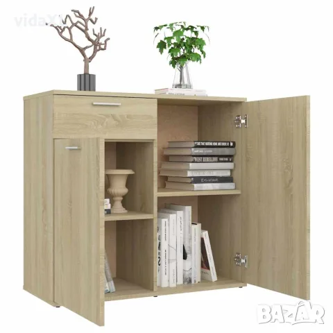 vidaXL Бюфет, дъб сонома, 80x36x75 см, инженерно дърво, снимка 4 - Бюфети - 56147840