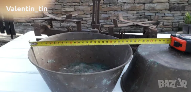 Стар кантар везна с комплект грамове, тежести без липси , снимка 10 - Антикварни и старинни предмети - 47524729