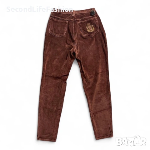 Винтидж дънки Trussardi Number One кафяви с висока талия, размер M, 34/48, снимка 8 - Дънки - 53349779