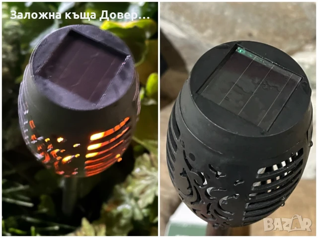 Соларна LED лампа факла градинска  с ефект на пламък Solar Light fire, снимка 9 - Соларни лампи - 51405498