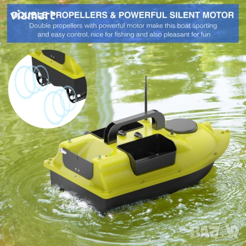  Лодка /Корабче/ за захранка Flytec D18B с GPS, LCD дистанционно и обхват до 500 м, снимка 5 - Стръв и захранки - 51204715