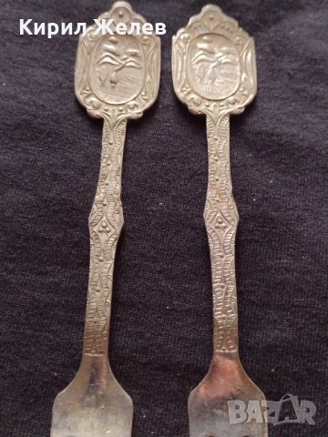 Две ретро вилички за десерт орнаментирани изящни за колекция декорация битов кът - 63361, снимка 3 - Други ценни предмети - 34619574