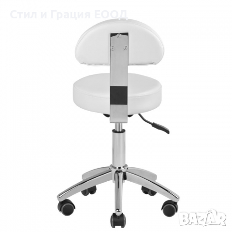 Козметичен/фризьорски стол - табуретка за педикюр 304P - 37/43 см - бяла, снимка 3 - Педикюр и маникюр - 36145881