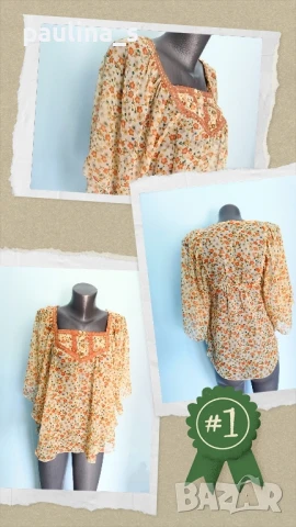 Четири различни броя / Маркова лятна туника от ефирен шифон  , снимка 10 - Туники - 36144388