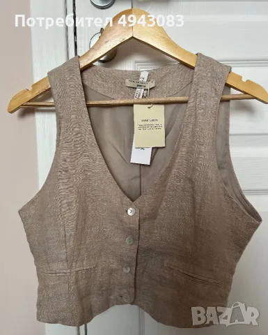 Ленен елек Gina Tricot, снимка 2 - Потници - 55987932