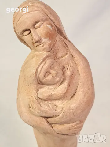 дървена статуетка Богородица с Младенеца 21/5, снимка 2 - Статуетки - 49216922
