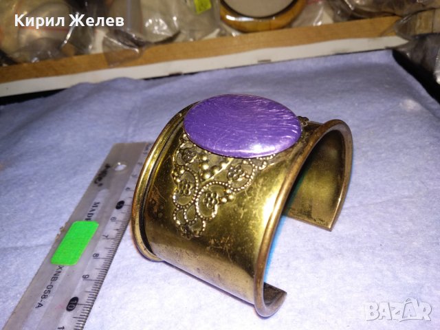 БРОНЗИРАНА АР ДЕКО СТИЛ ФЛОРАЛНО ОРНАМЕНТИРАНА РЕГУЛИРУЕМА ГРИВНА 26876, снимка 4 - Гривни - 41268861