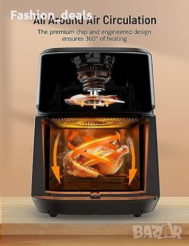 Нов Въздушен фритюрник Symdral 5L здравословно готвене Air Fryer кухня дом, снимка 4 - Фритюрници - 42521759
