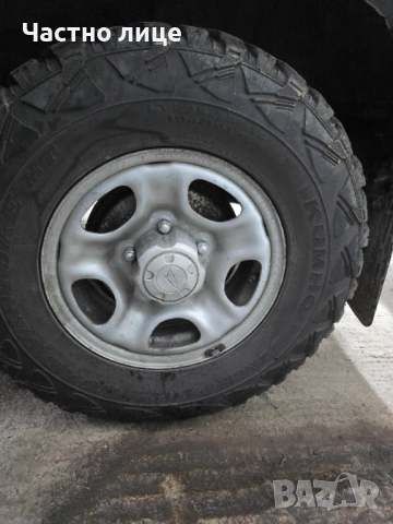 4 броя гуми 235/75/15 Kumho с джанти 5х139.7 за фероза, витара, джимни,нива, снимка 3 - Гуми и джанти - 52535586