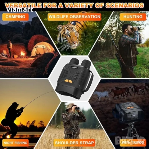 Бинокъл за нощно виждане INSKAM 328 - Full HD 1080p, 10x zoom, до 800м, снимка 13 - Екипировка - 53663908