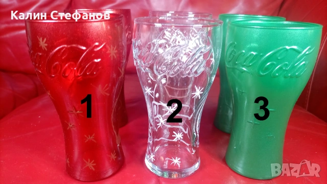 Новогодишни разноцветни чаши на кока кола, мат, снимка 2 - Чаши - 53699812