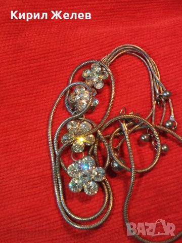 ИСКРЯЩО СТИЛНО ПОСРЕБРЕНО ФЛОРАЛНО КОЛИЕ ПЕНДАНТ АРТ МЕДАЛЬОН с ФАСЕТИРАНИ КРИСТАЛИ 3963, снимка 11 - Колиета, медальони, синджири - 35261394