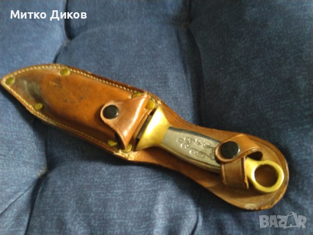 Кама 190х90мм маркова станлес тип Дж. Стейтън от Непобедимите-3 калъф естествена кожа с доп.преграда, снимка 2 - Ножове - 41536630