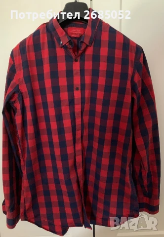 Мъжка карирана риза Zara размер М-L