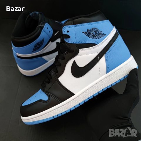 Nike Air Jordan 1 High UNC Toe Blue Нови Оригинални Обувки Маратонки Размер 43 Номер 27.5см Стелка , снимка 2 - Кецове - 40371598