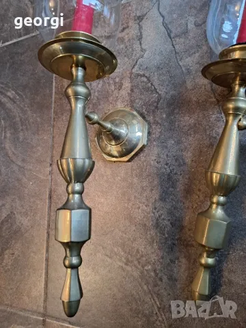 два масивни бронзови свещника за стена 7/2, снимка 14 - Декорация за дома - 49778938