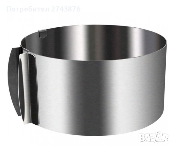 РЕГУЛИРУЕМ РИНГ ЗА ТОРТА, КРЪГЪЛ,ДИАМЕТЪР 16-30СМ,ВИСОЧИНА-10СМ,НЕРЪЖДАЕМА СТОМАНА, снимка 1