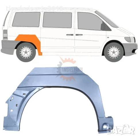 Задна вежда калник арка на колелото за Mercedes Vito W638 1996-2003 - Пасажерска страна