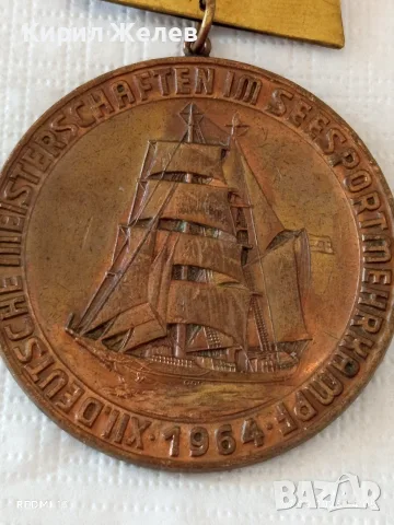 Рядък плакет ГЕРМАНСКИ ШАМПИОНАТ по МОРСКИ МНОГОБОЙ 1964г. за КОЛЕКЦИЯ 28129, снимка 2 - Антикварни и старинни предмети - 55977677