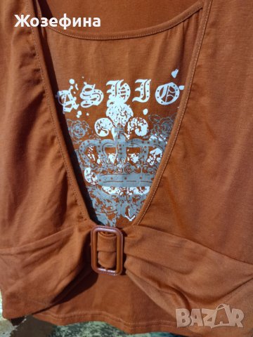 Блузка керемиден цвят- оранжево кафяво, снимка 2 - Блузи с дълъг ръкав и пуловери - 40851522