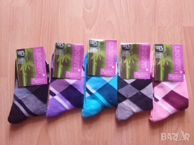 Комплект от 5 броя дамски бамбукови чорапи 1.10 лв./бр. размер 38-41, снимка 1