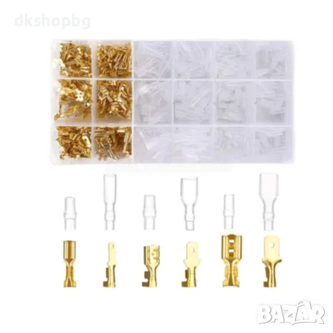 4400 Клещи за неизолирани кабелни обувки Клещи за кримпване с органайзер и 600 броя кабелни обувки, снимка 3 - Клещи - 48987659