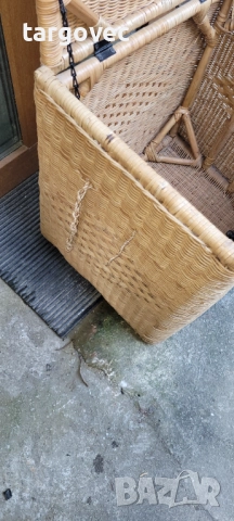 Голям стар плетен кош, снимка 6 - Антикварни и старинни предмети - 52845188