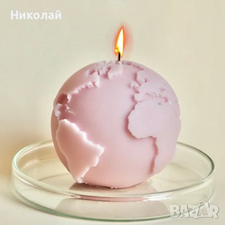 Силиконов молд за свещи планета Земя , фондан , сапун , гипс , епоксидна смола , 3D планети