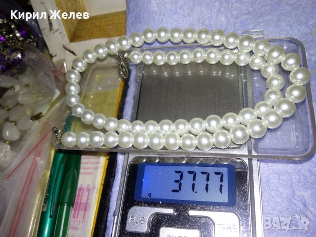 ПЕРЛЕНО ВИНТИДЖ АРТ КОЛИЕ ЧЕШКИ ПЕРЛИ РЕТРО АРТ НУВО СТИЛ БИЖУ 34744, снимка 3 - Колиета, медальони, синджири - 39179915