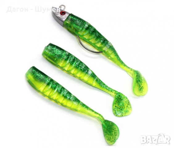 Силиконови примамки, комплект 3 броя-10 см.-7 лв., 13 см.-8 лв. , снимка 4 - Стръв и захранки - 34534512