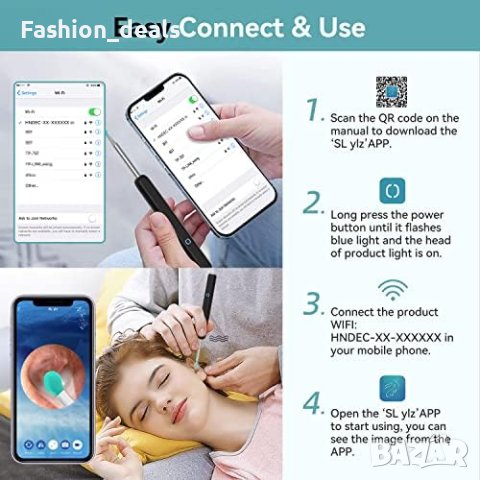 Нов Комплект за отстраняване на ушна кал/Ендоскоп за iPhone Ipad Android, снимка 7 - Други - 41588974