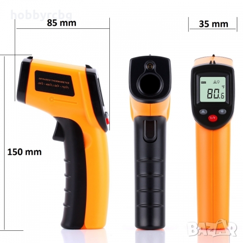 Безконтактен инфрачервен термометър с обхват -50 – 400 °C, снимка 8 - Други инструменти - 36035047