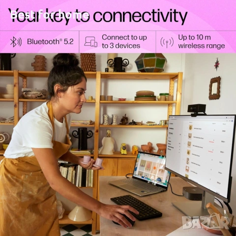  Bluetooth, безжична клавиатура HP 350 за множество устройства, снимка 3 - Клавиатури и мишки - 53559897