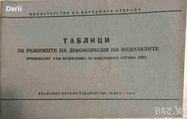 Таблици за режимите на декомпресия на водолазите