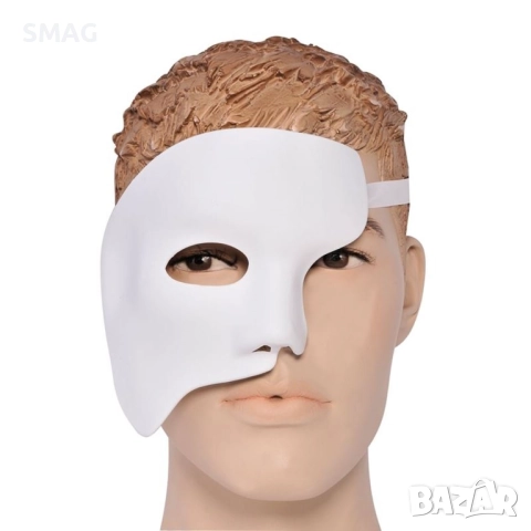 Хелоуин / Halloween маска наполовин бяла Фантом_1123483, снимка 2 - Други - 52139621